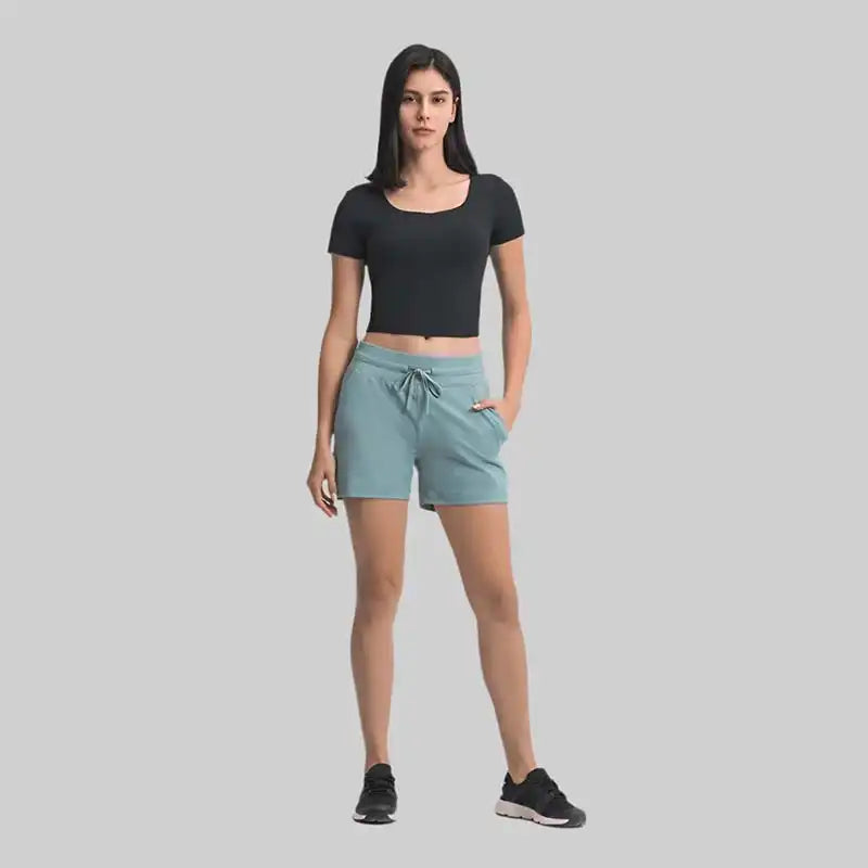 Quick-Dry Drawstring Running Shorts for Women