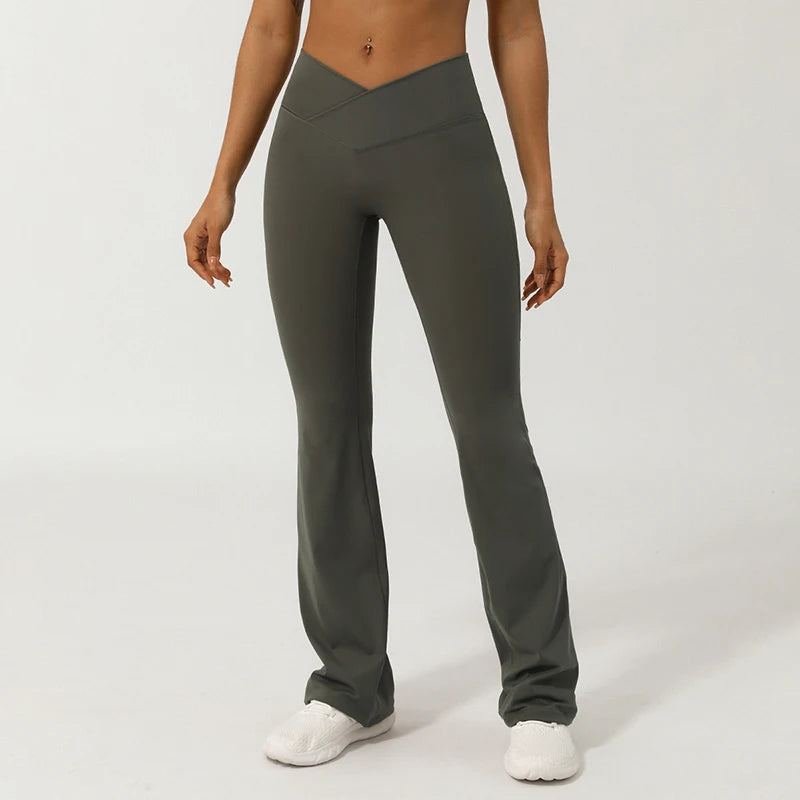 "V-Waisted Crossover Flare Leggings