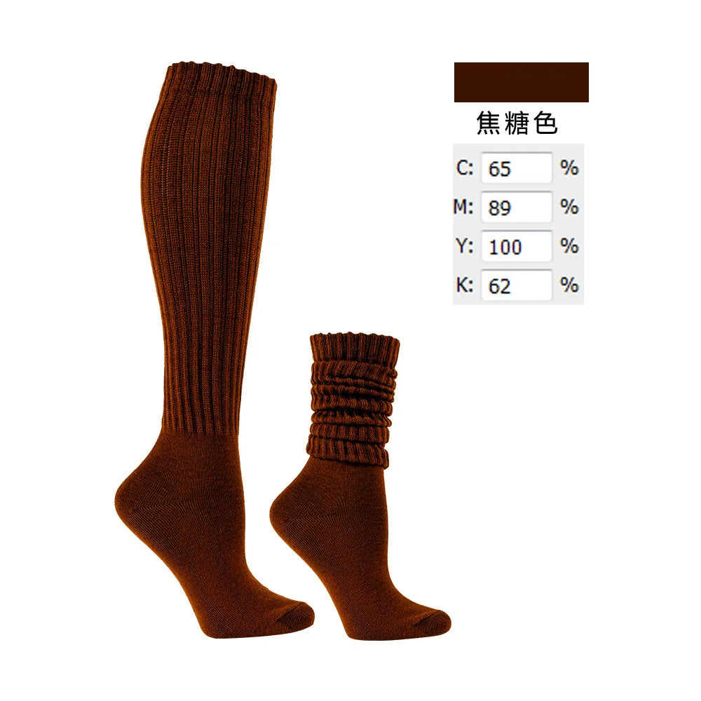 2 Pairs Women’s Slouch Socks – Casual Yoga & Sport Mid Tube Socks