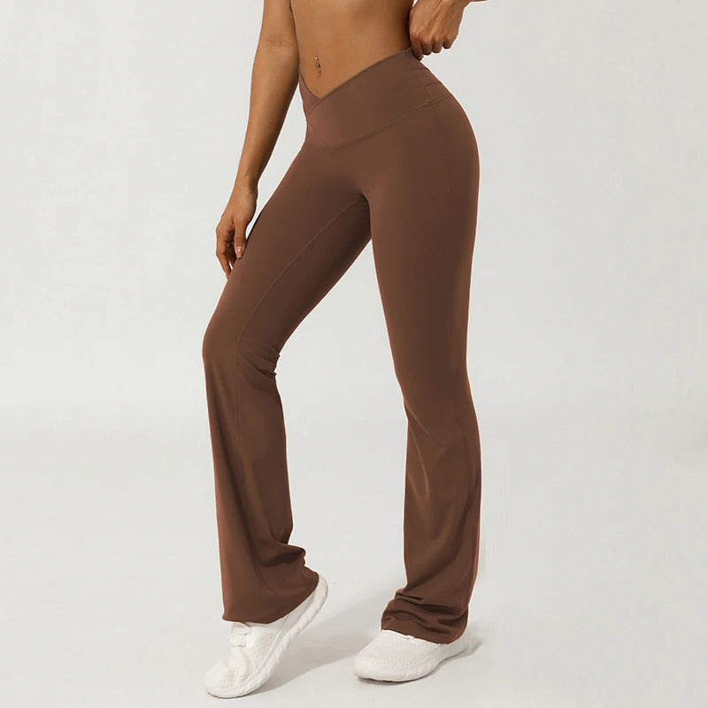 "V-Waisted Crossover Flare Leggings