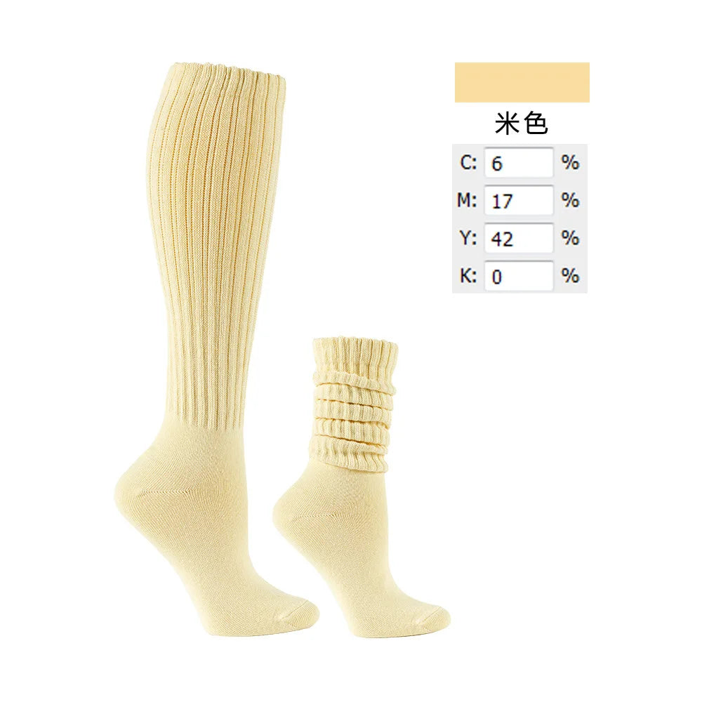 2 Pairs Women’s Slouch Socks – Casual Yoga & Sport Mid Tube Socks