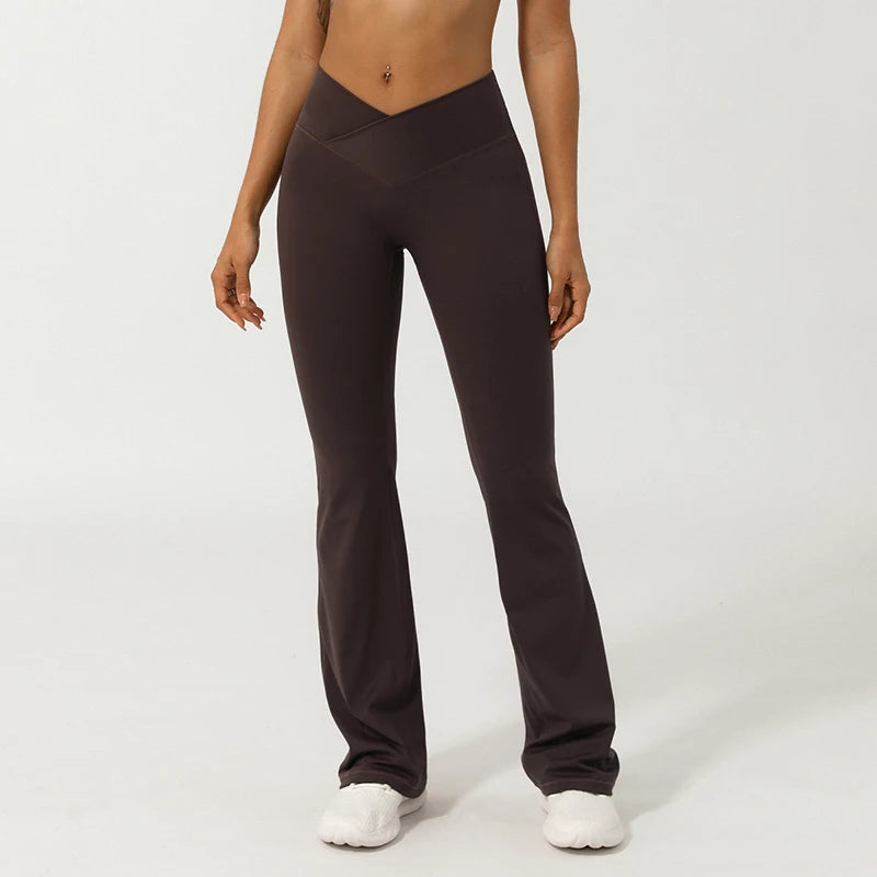 "V-Waisted Crossover Flare Leggings