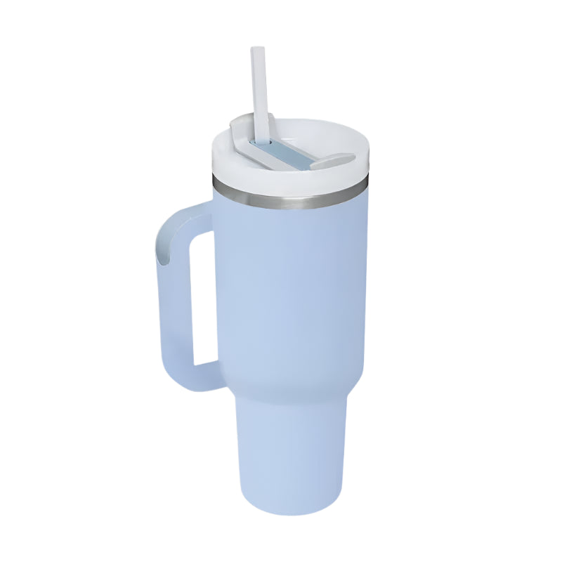 40oz Tumbler with Handle & Straw