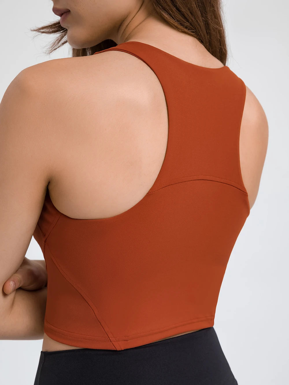 Crop Tank Top Bra High Neck Sport